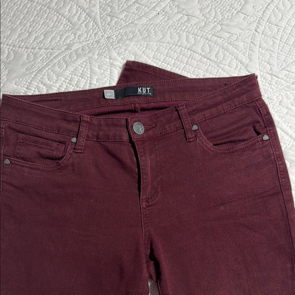 Women's Burgundy Jeans - Picture 2 of 9